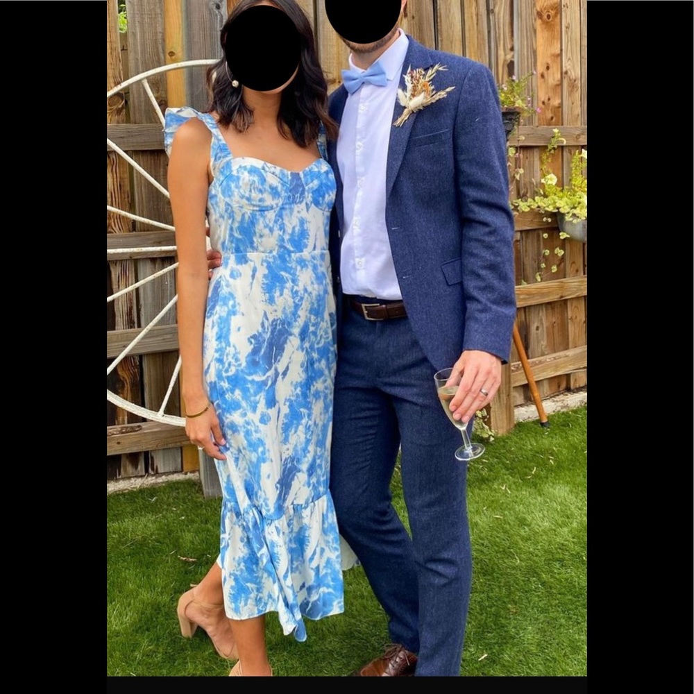 Hello Molly Blue Flower Midi Dress